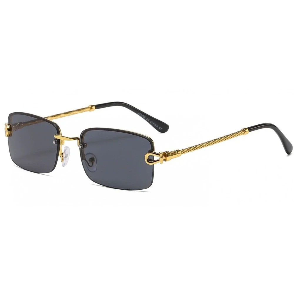 Men Sunglasses Fashion Designer‎ Square Frameless Retro UV400 Protection Lentes